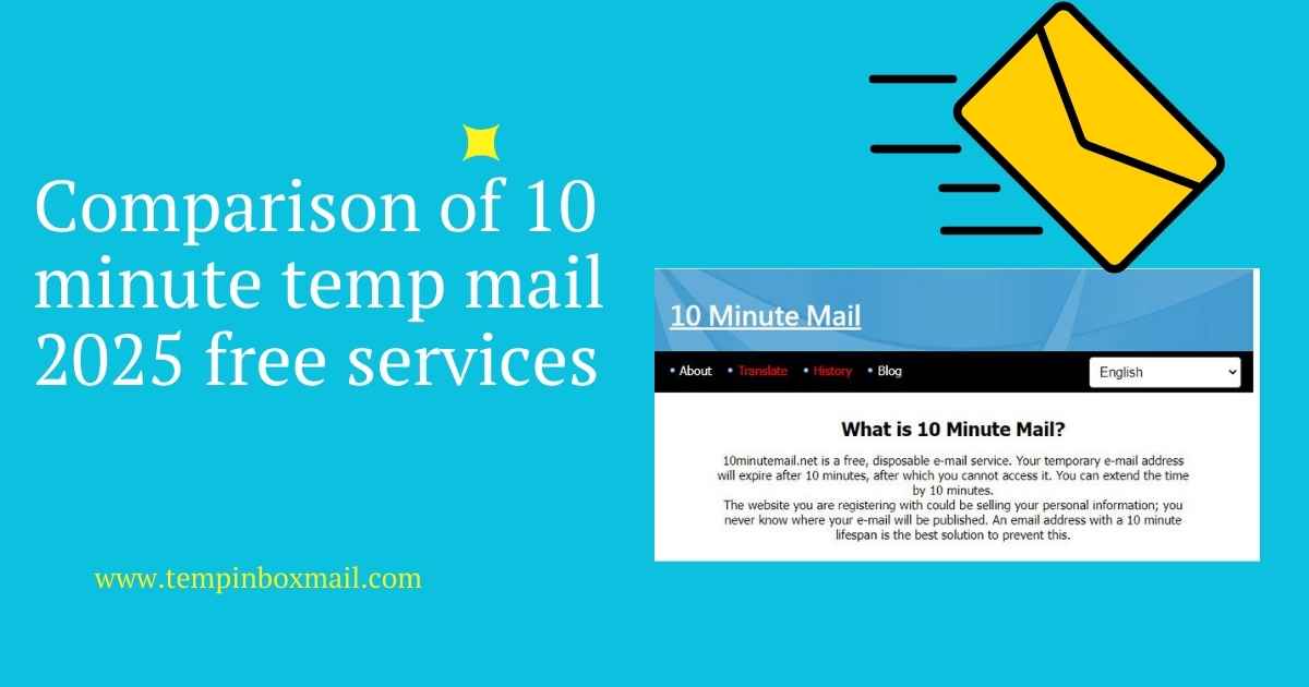 Comparison of 10 minute temp mail 2025 free services