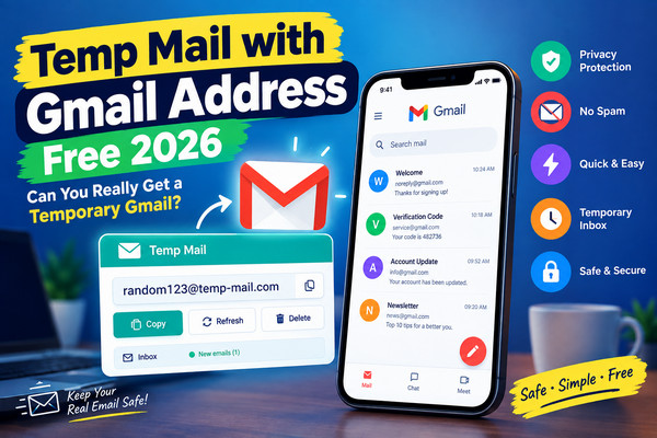 Temp Mail Gmail and temporary throwaway email generator with multiple domains including gmail.com, googlemail.com, plusmail.com, tempmail.com, temporaryemail.com and custom domain